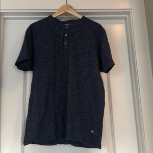 Bonobos blue stripe short sleeve henley (large)